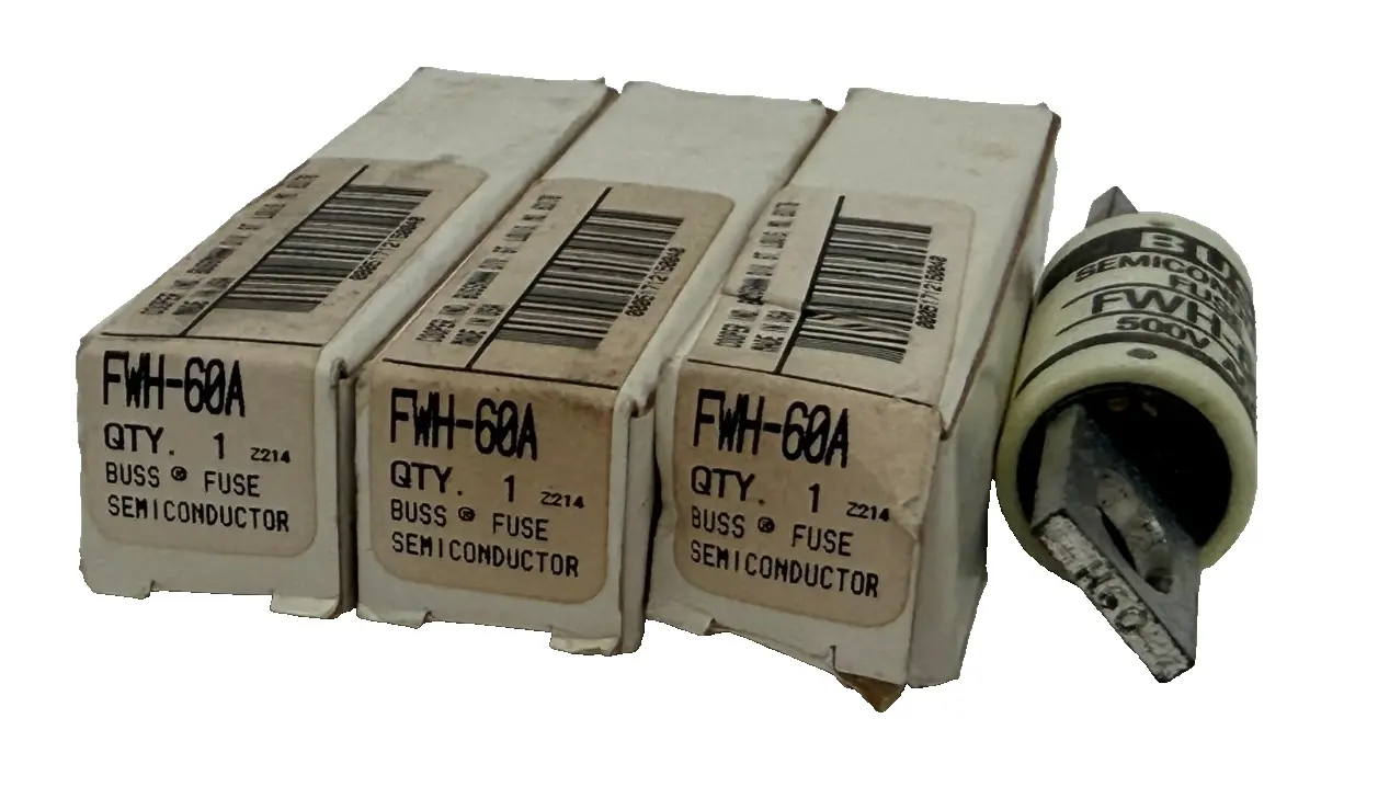 NEW LOT OF 3 BUSSMANN FWH-60A SEMICONDUCTOR 500V FWH60A