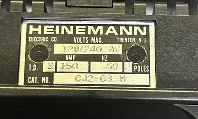 Used HEINEMANN CJ2-G3-W Miscellaneous Equipment (Electrical & Power) | Surplus Asset Holdings #1201583