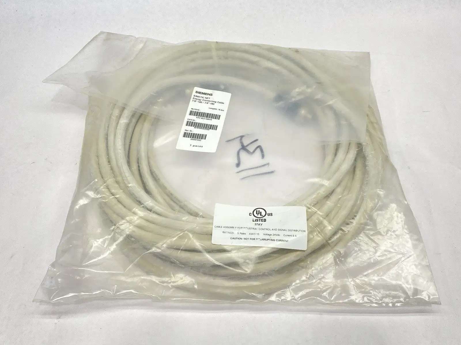 New | in-Stock Siemens Connecting Cable For ET 200 Power Supply 7/8" 5-Pole 15m Misc Electrical & Power Parts Michigan US | Maverick Industrial Sales #1395460