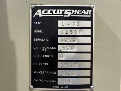 USED 2001 ACCURSHEAR 62506