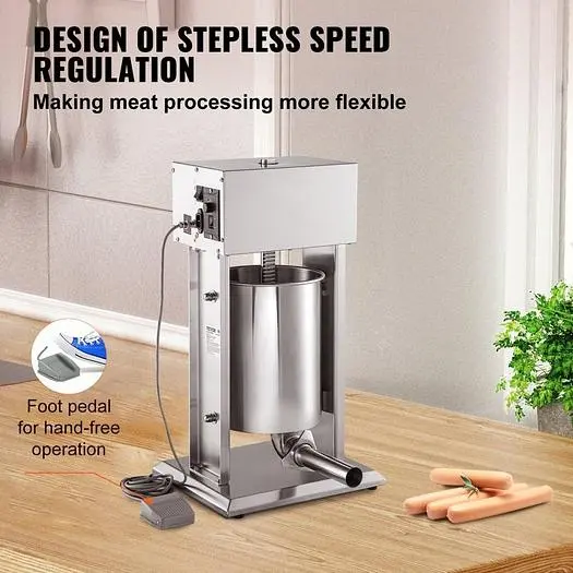 Electric Sausage Stuffer 15L Variable Speed Sausage Maker Stainless Steel * HAS FOOT PEDAL