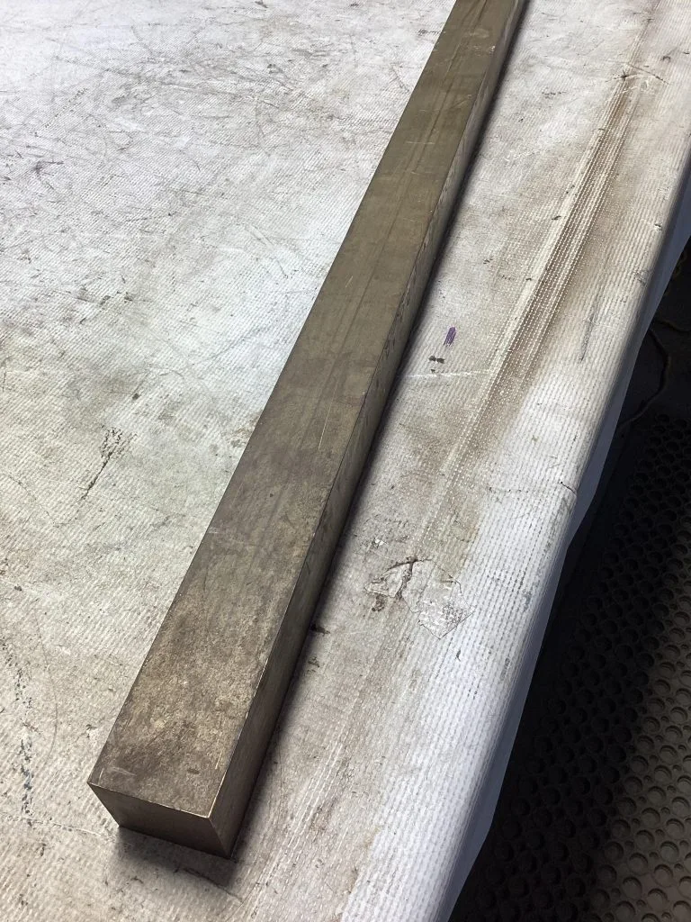 C332/ C342 Machined Brass; Lathe Stock Bar;  51 3/4″ X 2″ Square Brass Bar
