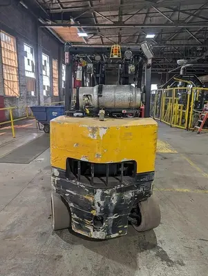 12,000 POUND YALE GC120VXPRS FORKLIFT WITH 72" SPLIT FRAME BOLZONI CLAMP 2 STAGE