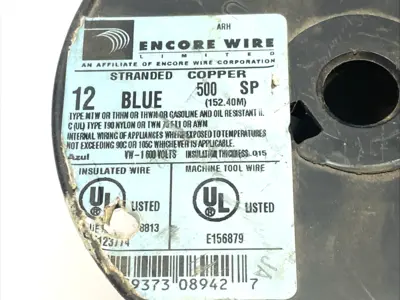 Used Encore Wire 500 SP Blue E156879 Cable & Wire Michigan US | Maverick Industrial Sales #1518204