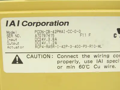 IAI PCON-CB-42PWAI-CC-0-0 ROBO Cylinder Position Controller PowerCON 150 24VDC