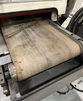 Pre-owned TIMESAVERS, ABRASIVE BELT DEBURRING/ FINISHING MACHINE MODEL: LYNX 19MWT-DDDD-60
