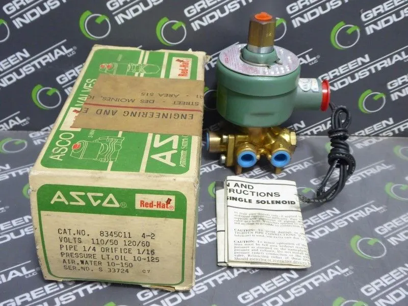 ASCO 8345C11 Red Hat Solenoid Valve New NIB