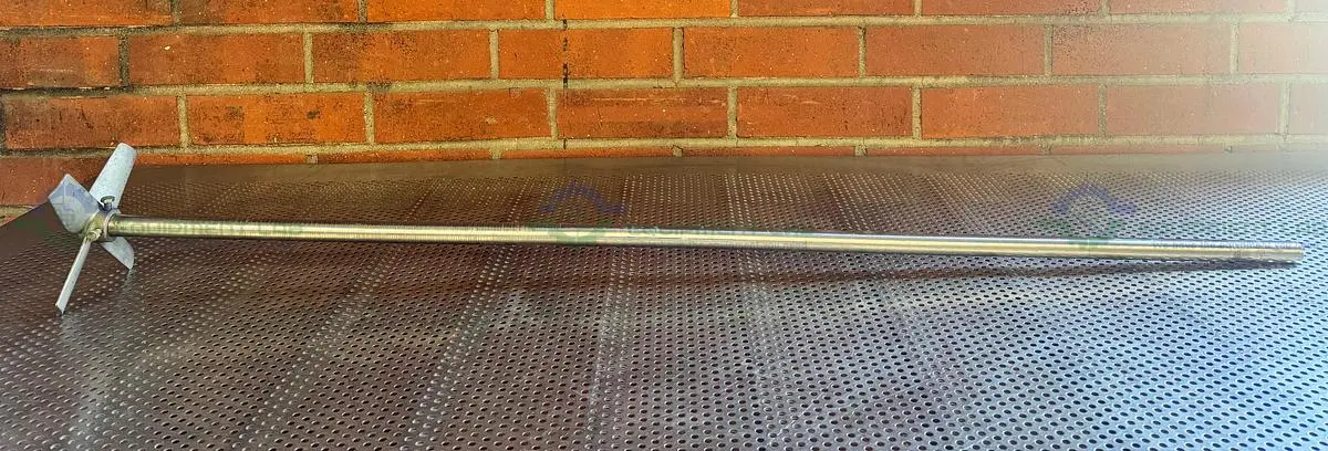 Used 56" STAINLESS STEEL MIXING SHAFT  1" DIAMETER W/  6" IMPELLER Agitator Shaft California US | Equipment Lab #1415115
