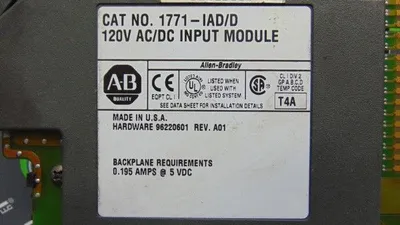 Allen Bradley 1771-IAD/D PLC-5 AC/DC Input Module No Terminal Block Used