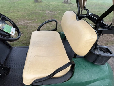 (1) 2015 E-Z-Go golf cart with a Kawasaki gas engine, includes canopy, ball cover, club cover, fold-...