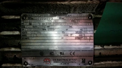 US Motors 25HP; 1190RPM; 460V; Frame: 364U C10 0104719B-001R-08