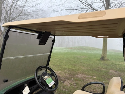 (1) 2017 E-Z-Go golf cart with a Kawasaki gas engine, model 625111G01, includes canopy, ball cover, ...