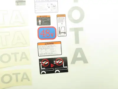 Toyota 04098-U5713-71 Electric Forklift B500 Decal Kit 48V W/Warning Tags