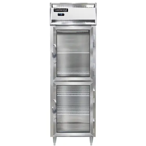 Continental D1FNSAGDHD 26" Designer Line One Section Reach In Freezer, (2) Right Hinge Glass Doors, 115v
