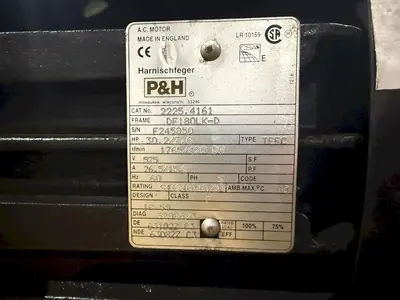 25 TON P&H OVERHEAD BRIDGE CRANE HOIST, NEW 1998, 66" GAUGE: YOBRO #24847