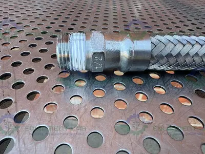Unbranded Stainless Steel Braided Hose 63" w/ Threaded to 1" Sanitary Fitting