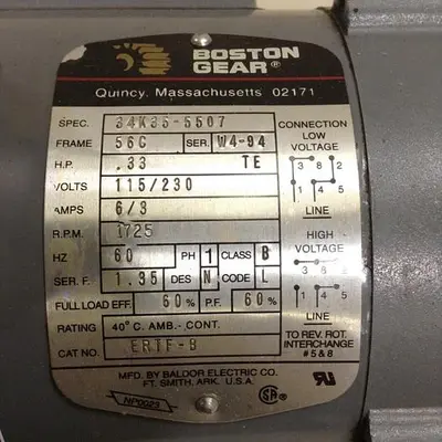 USED BOSTON GEAR ERTF-B