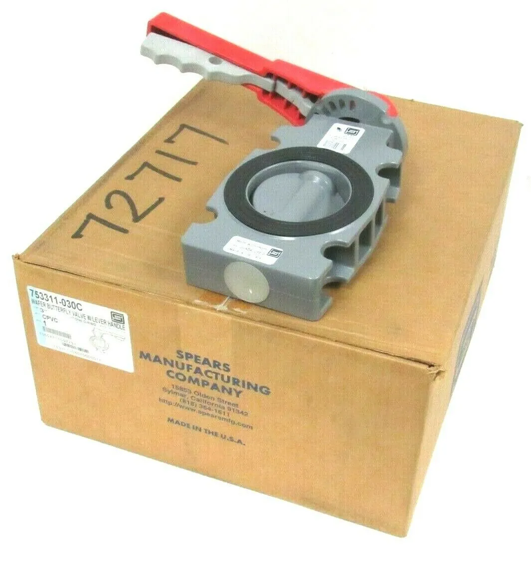 NEW SPEARS 753311-030C WAFER BUTTERFLY VALVE LEVER HANDLE 3" 753311030C