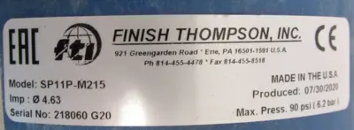 NEW FINISH THOMPSON SP11P-M215 MAGNETIC DRIVE PUMP 2.0HP 230/460V 56HC SP11PM215