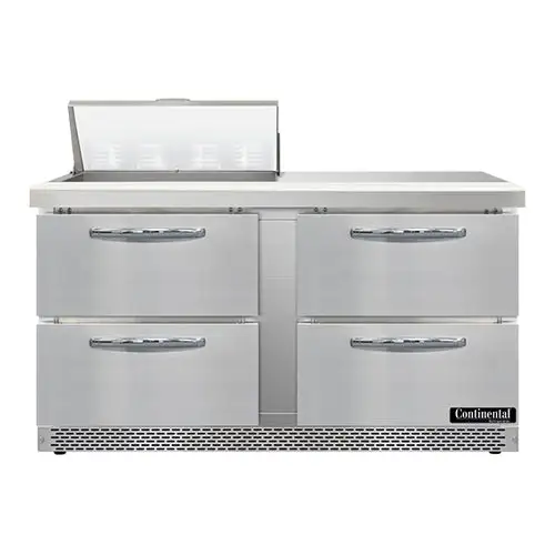Continental SW60N8-FB-D 60" Sandwich/salad Prep Table W/ Refrigerated Base, 115v