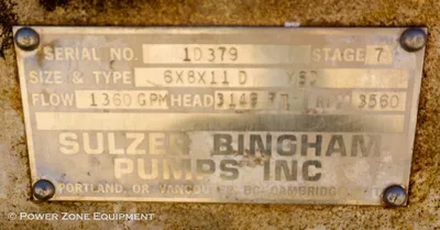 USED SULZER BINGHAM 6X8X11D MSD