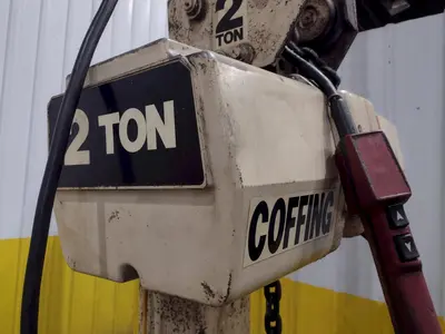 2 TON COFFING MODEL #EC-4016-2 ELECTRIC MOTORIZED CHAIN HOIST WITH TROLLEY: STOCK #24474