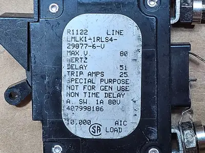 Used AIRPAX LMLK1-1RLS4-29877-6-V 20A 80VDC Switchgears British Columbia CA | Lenmark #1438569