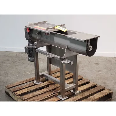 Used 6" Dia x 42" Long Stainless Steel Screw Auger Feeder