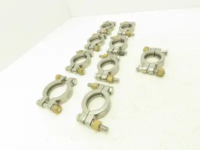 Sanitube 13MHP-100-150 Double Bolted Sanitary Clamp 304SS 1"-1-1/2" Lot of 9