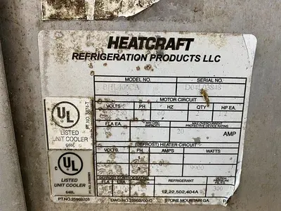 USED HEATCRAFT REFRIGERATION BHL400CA