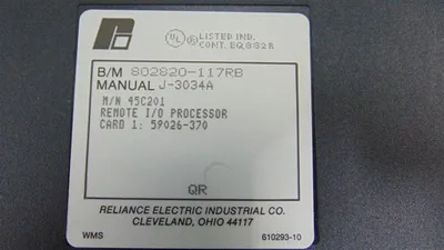 Reliance Electric 45C201A AutoMate Remote I/O Processor Module Used