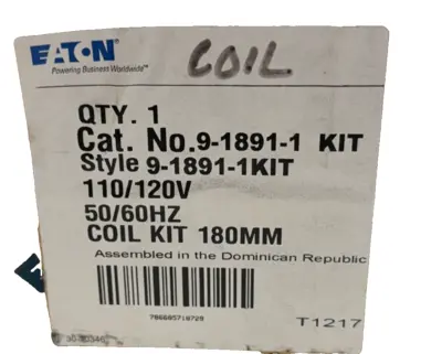 NEW EATON / CUTLER HAMMER 9-1891-1 MAGNETIC COIL 120/110V 50/60HZ 91891