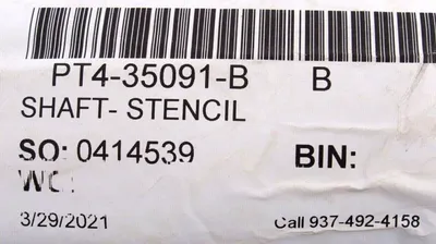 NEW PEERLESS PT4-35091-B SHAFT STENCIL 34-1/4" PT435091B