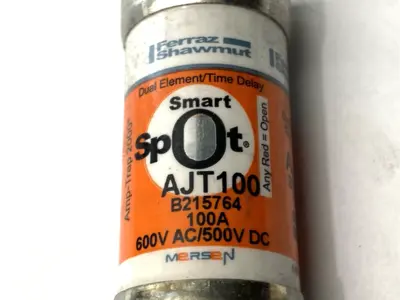 USED MERSEN DUAL-ELEMENT TIME-DELAY FUSE 600V 100A SHELFWARE