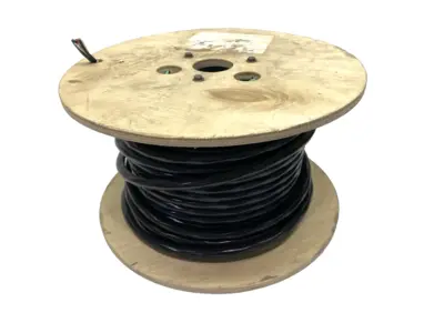 USED BELDEN TRAY & TC CABLE BLK PVC JKT 4-CONDUCTOR 14AWG 600V SPOOL OF 120'