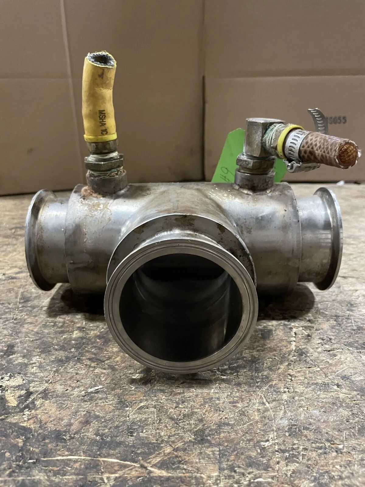 2-3/4″ Stainless Steel Sanitary Shell and Tube Heat Exchanger Tee 38″ X 4″