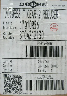 NEW BALDOR 17Q10R56 GEAR REDUCER 10:1