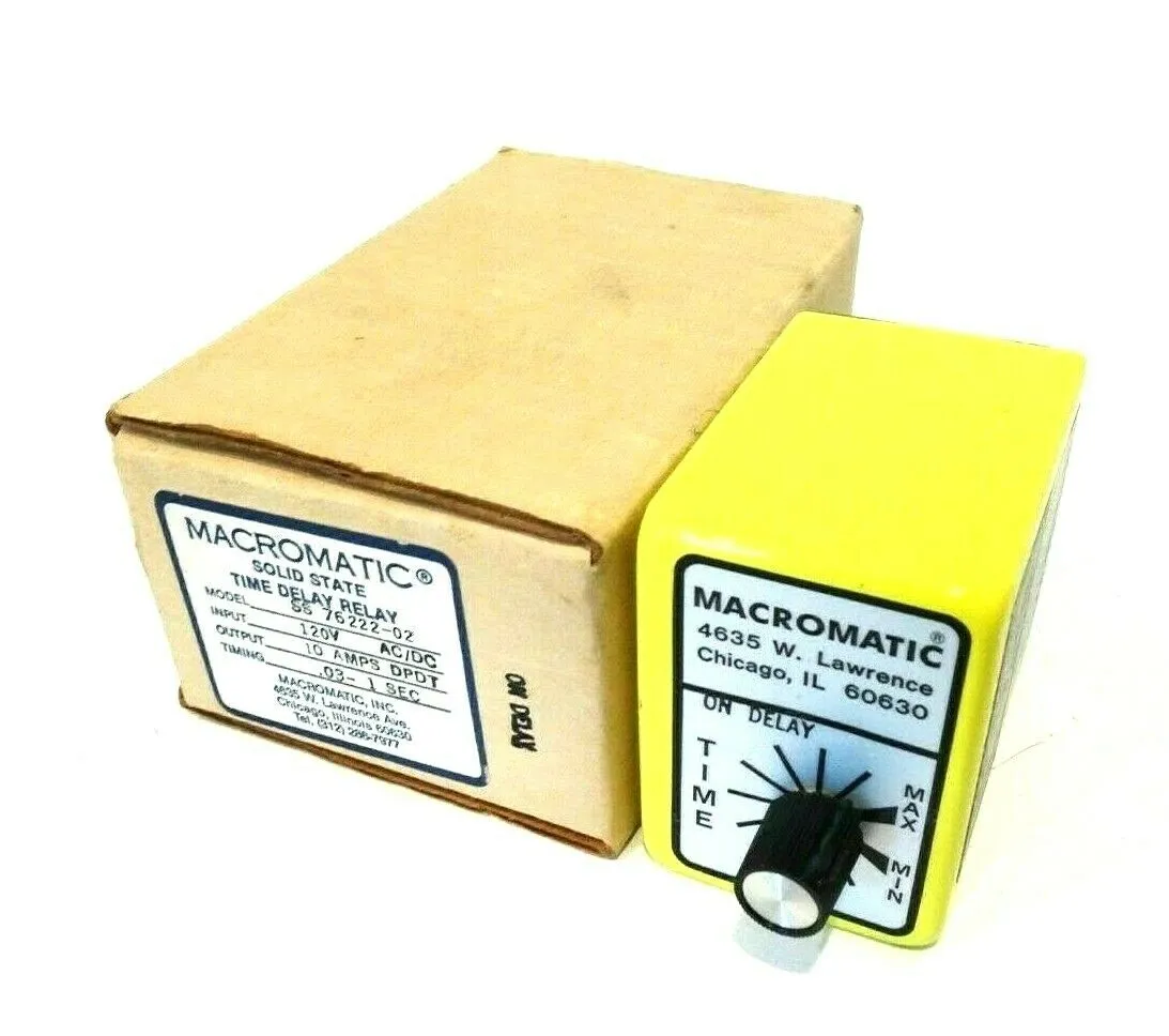 NEW MACROMATIC SS-76222-02 TIME DELAY RELAY SS7622202