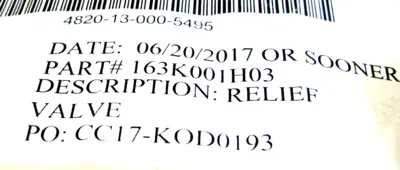 NEW DELTA POWER COMPANY 163K001H03 RELIEF VALVE