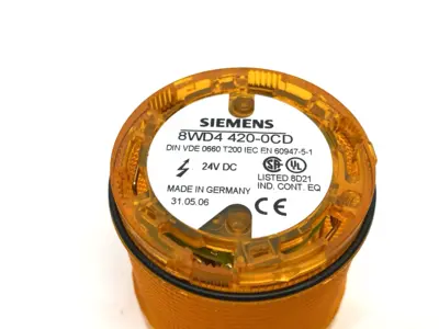 New | in-Stock Siemens SIRIUS Single-Flash Light Element, Yellow/Amber 24VDC Light Source Equipment Michigan US | Maverick Industrial Sales #1402139