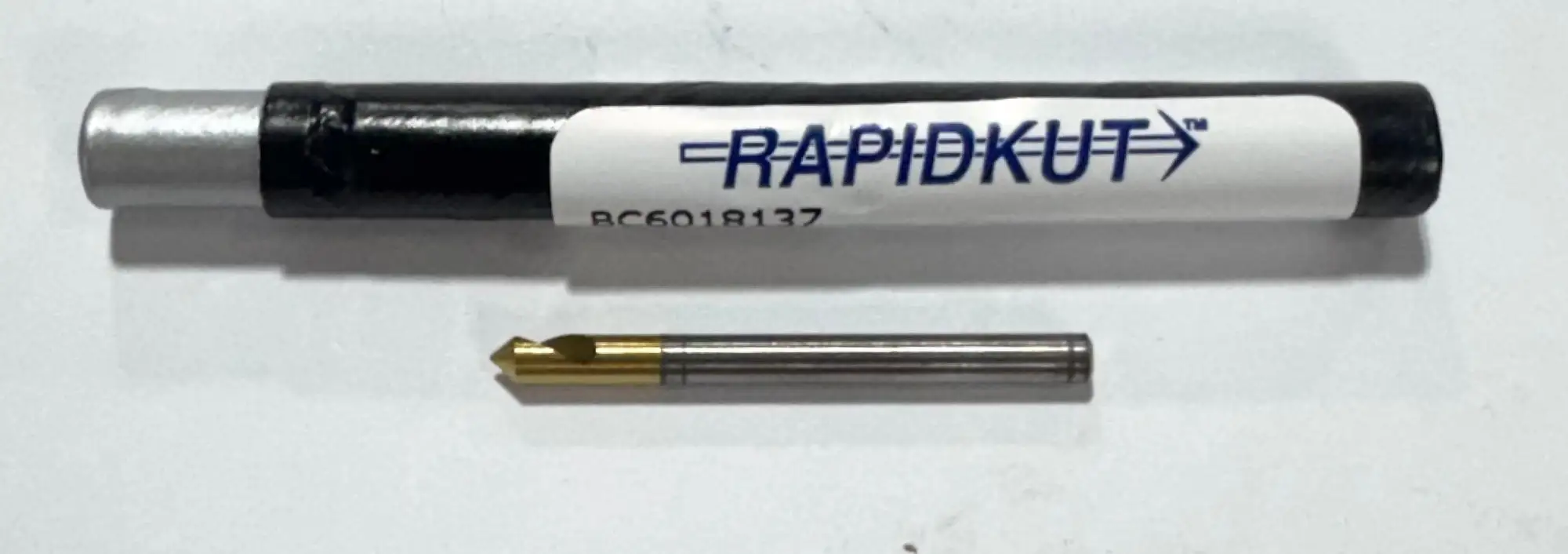RapidKut 1/8" Cobalt Single Flute Countersink Tin Coated 82° USA Made