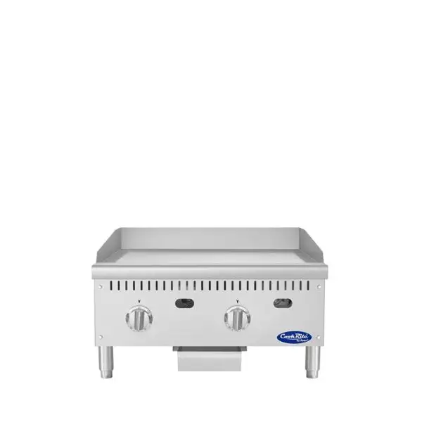 New | in-Stock Atosa New Atosa ATG-2424-S 24" Heavy Duty Thermostatic Gas Griddle - 60,000 BTU Steel Plate Commercial Flat Top Griddles Illinois US | Falcon Restaurant Supply #1373630