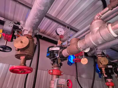 Containerized Foam Fire Suppression System w/ Deluge Valve, Potter Controls & Piping Manifold