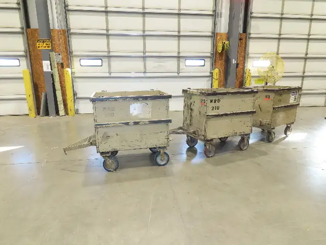 Portable Steel Hopper 1/2 Yard Tote Non-Tilt Towable Cart 36x24x27" Tan