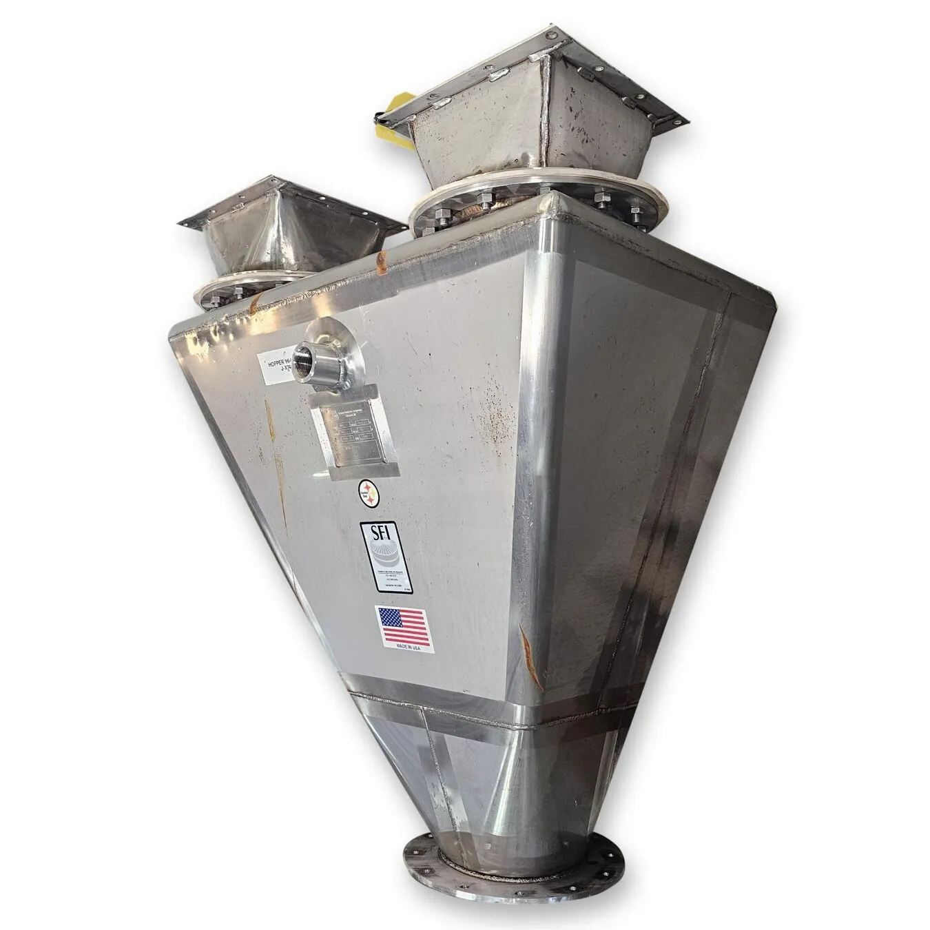 Used SFI 6 Cu/Ft Stainless Steel Enclosed Venting Hopper
