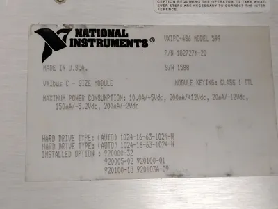 USED National Instruments VXIPC-486 Model 599