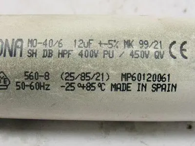 DNA MP60120061 12uF 50/60Hz Run Capacitor