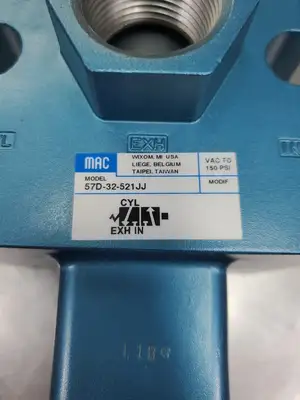 MAC 57D-32-521JJ SOLENOID VALVE w/250B-521JJ, 24VDC, 2.5W, 25-150 PSI. 6A-11