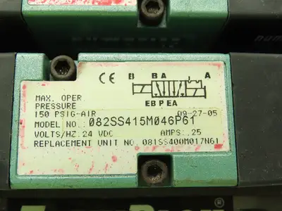 Numatics  082SS415M046P61 2-Station Flexiblock Manifold 24VDC Solenoid Valves