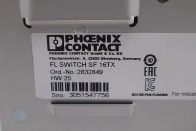 Phoenix Contact FL Switch SF 16TX, 16-Port Ethernet Switch 2832849 STOCK K-3489